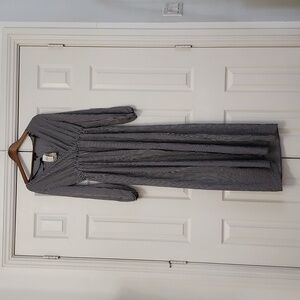 NEW LoveJ Long Sleeve Stripped BlackWhite Short Romper Dress Elastic Waist SizeM